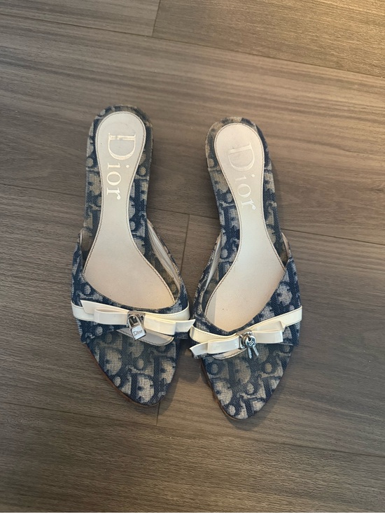 Dior Shoes - Vintage Dior Blue Monogram kitten heel